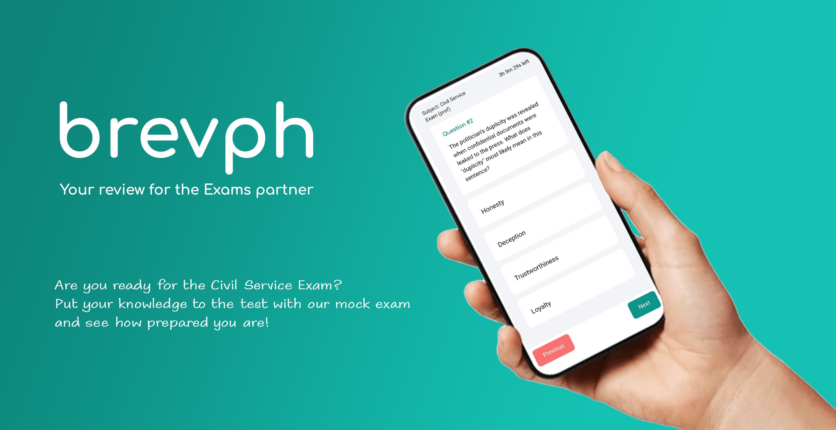 hand taking mock exam